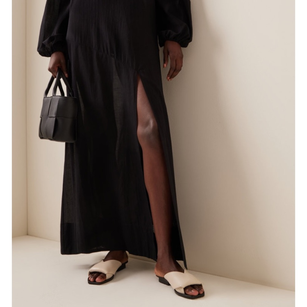 St. Agni twisted padded leather sandals in Ecru NWT